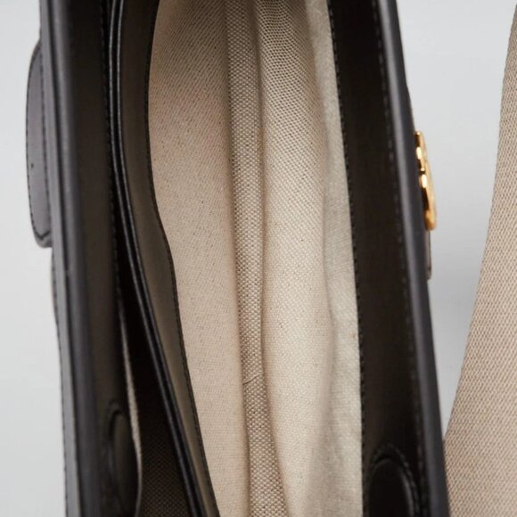 Gucci Black Leather GG Metalasse Frame Top Crossbody Shoulder Bag - Picture 8 of 12